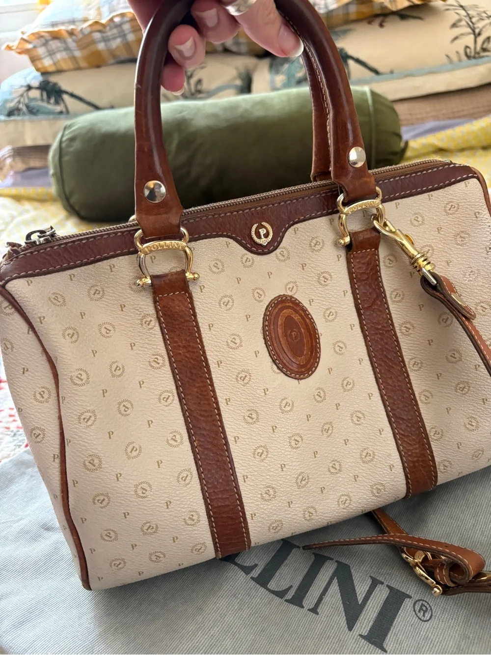 Vintage Leather Pollini Handbag Purse - Made in Italy